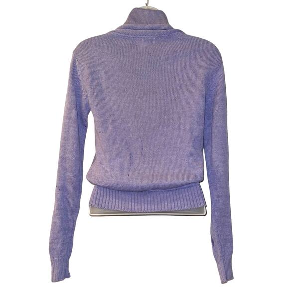 VINTAGE 1980s Dead Stock Rendezvous Lavender Cowl Neck Sweater Size Small - Picture 5 of 5